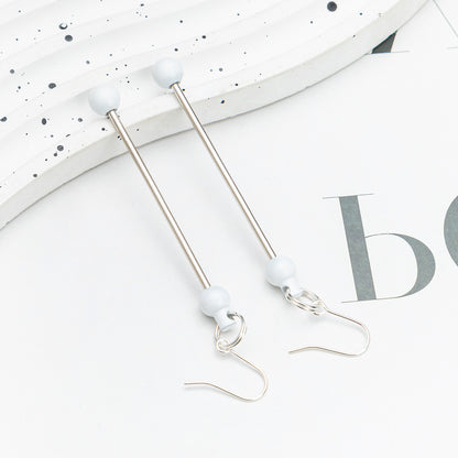 Beadable Earrings Metal Colorful Bar 7.8cm 4.4g Wholesale 18