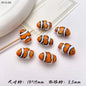 Hand Painted Fish Ceramic Beads 13x19mm Glazed Clownfish 1pc 7