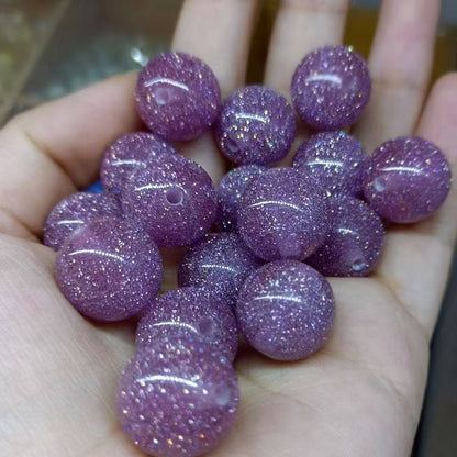 Gradient Glitter Resin Beads 8-16mm Sparkling Mixed Colors 50pcs 8