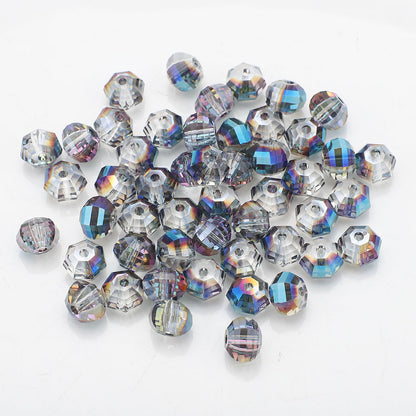 Faceted Glass Beads 8mm Watermelon Electroplated Iridescent 30pcs 7