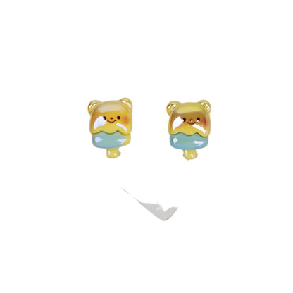 Plating Adorable Butter Bear Resin Beads Glossy Pastel Charms 20pcs 5