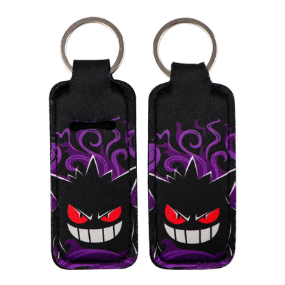 Cartoon Character Chapstick Holder Keychain Neoprene Colorful 8pcs 8