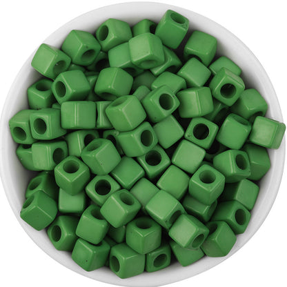Solid Color Rounded Square Acrylic Beads 7mm Large Hole 100pcs 12