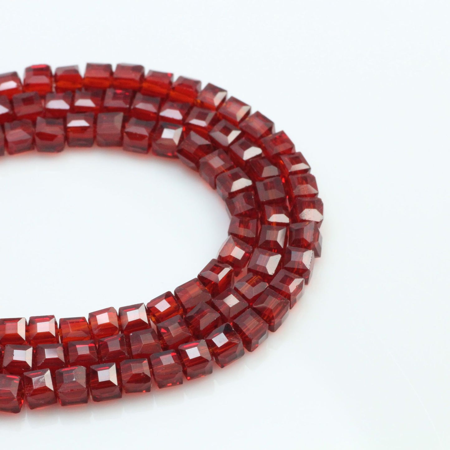 Square Glass Beads 4mm Transparent Clear Cube 100pcs 19