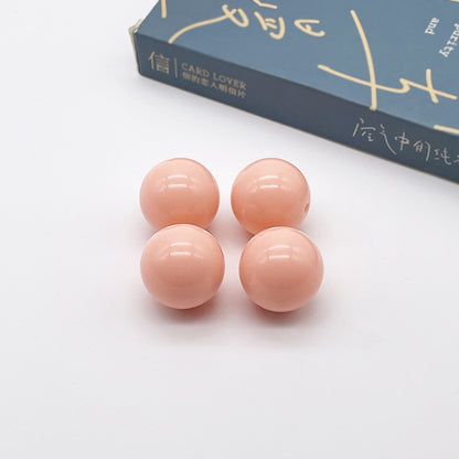 Opaque Bubblegum Beads 20mm Solid Color Glossy Mixed 113pcs 31