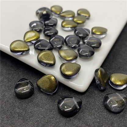 Czech Glass Beads Teardrop 12mm Transparent Iridescent 100pcs 12