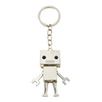 Alloy Cartoon Robot Keychain Boxy Retro Design Silver Bronze 5
