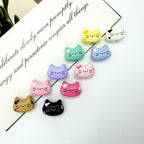 Kitten Metal Beads 12mm Baking Painted Colorful 10pcs