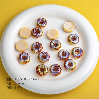 Plating Caramel-Glazed Donut Resin Beads 18mm 10pcs 9