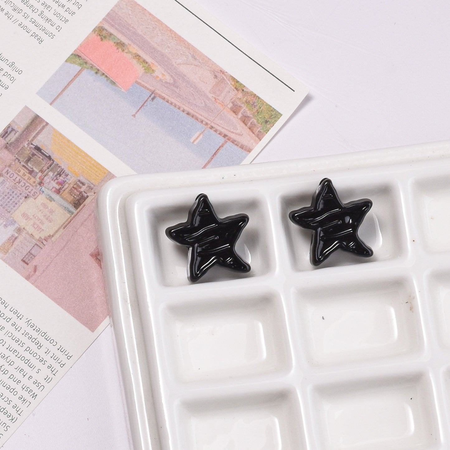 Colorful Recessed Star Acrylic Beads 17mm Mixed Colors 20pcs 9