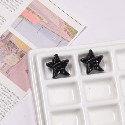 Colorful Recessed Star Acrylic Beads 17mm Mixed Colors 20pcs 9