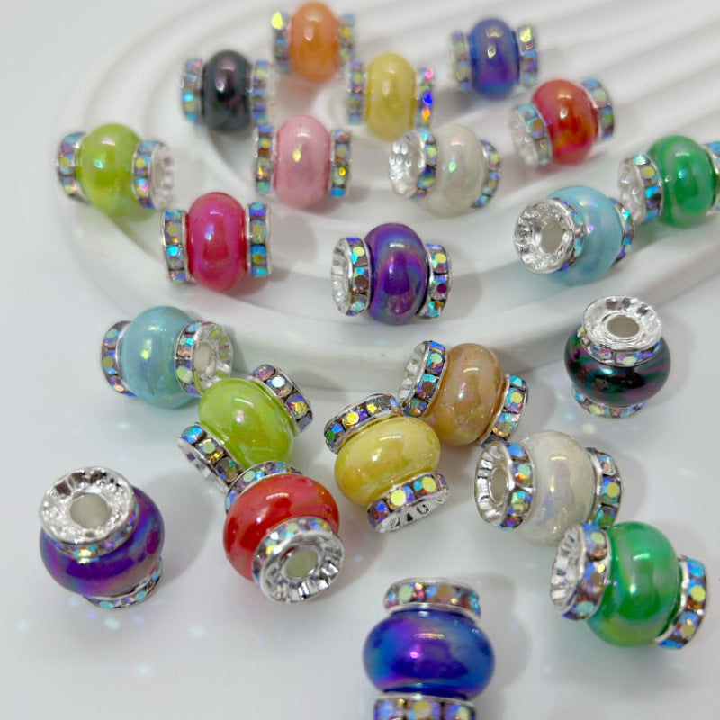Lantern Rhinestone Beads 14mm Acrylic Plating Bright Color 20pcs 2