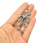 Tibetan Tube Metal Beads 7mm Hollow Patterned Alloy 100pcs 5