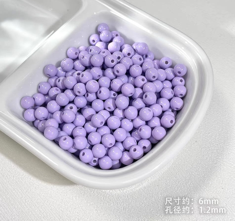 Painted Square Acrylic Beads 6mm 5mm Macaron Color Baking 30pcs 11