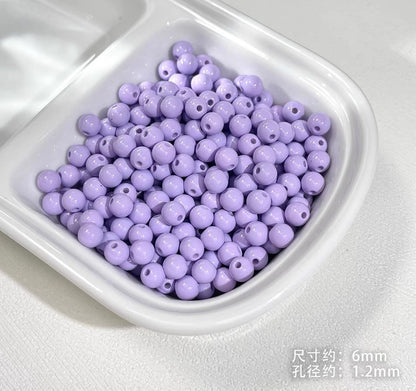 Painted Square Acrylic Beads 6mm 5mm Macaron Color Baking 30pcs 11