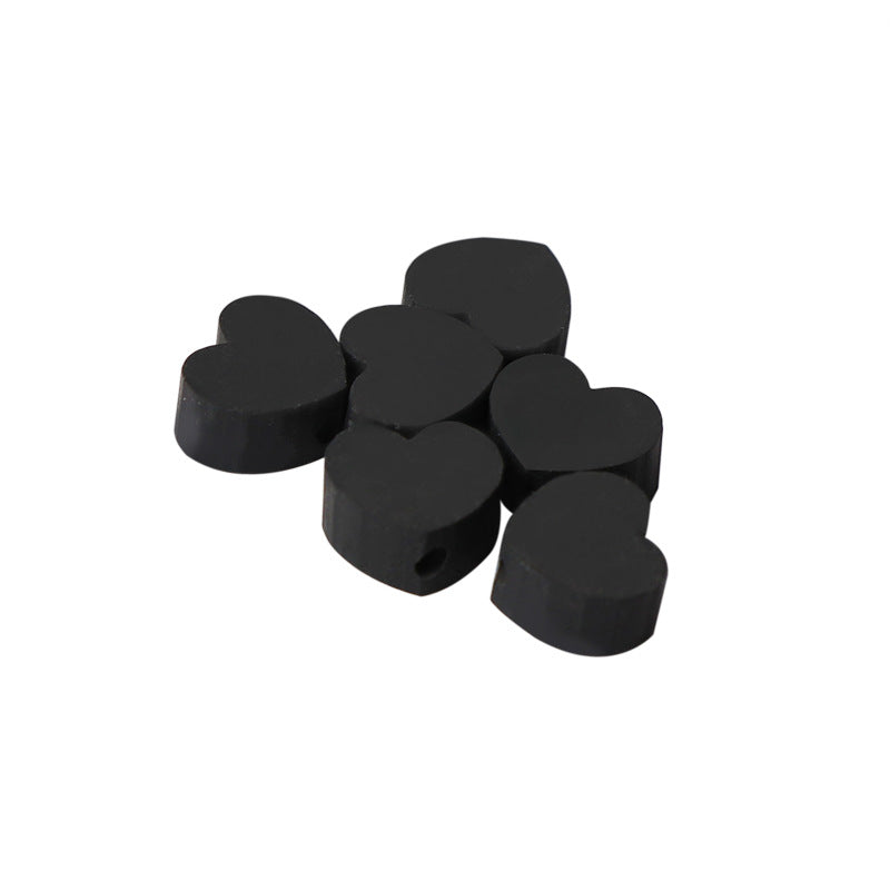 Heart Clay Beads 9mm Multicolor Polymer 100pcs 10