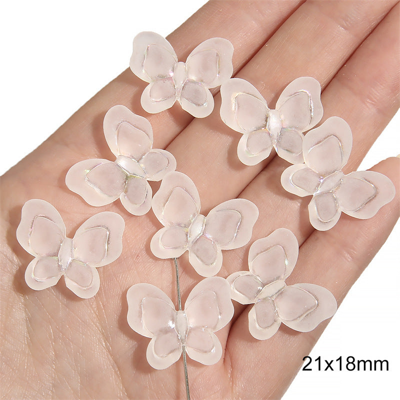 Semi-transparent Frosted Acrylic Beads Matte Finish Mixed Shapes 14