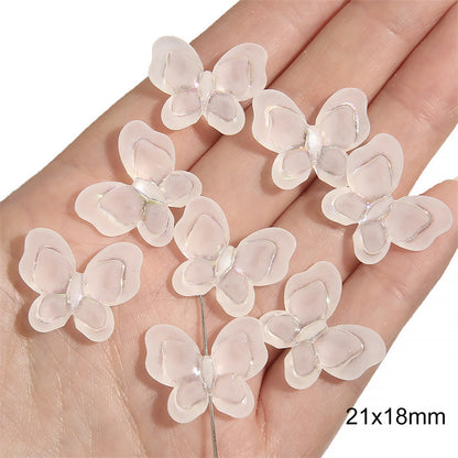 Semi-transparent Frosted Acrylic Beads Matte Finish Mixed Shapes 14