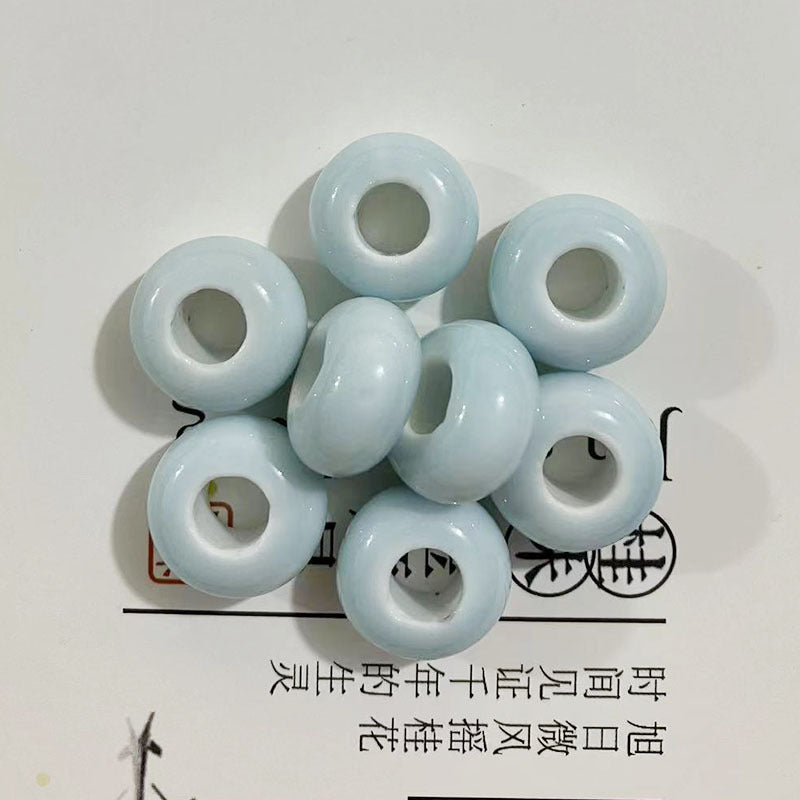 Ceramic Spacer Beads 15mm Fambe Glaze Large Hole 20pcs 15