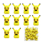 Silicone 3D Focal Beads Pokemon Pikachu Bright Yellow Black Bow Tie 5
