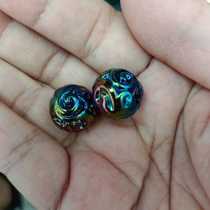Glow Winding Flower Acrylic Beads 16mm Plated Radiant Colors 100pcs 4