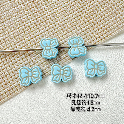 Rabbit and Bear Painted Metal Beads Glossy Finish Bulk 10pcs 26
