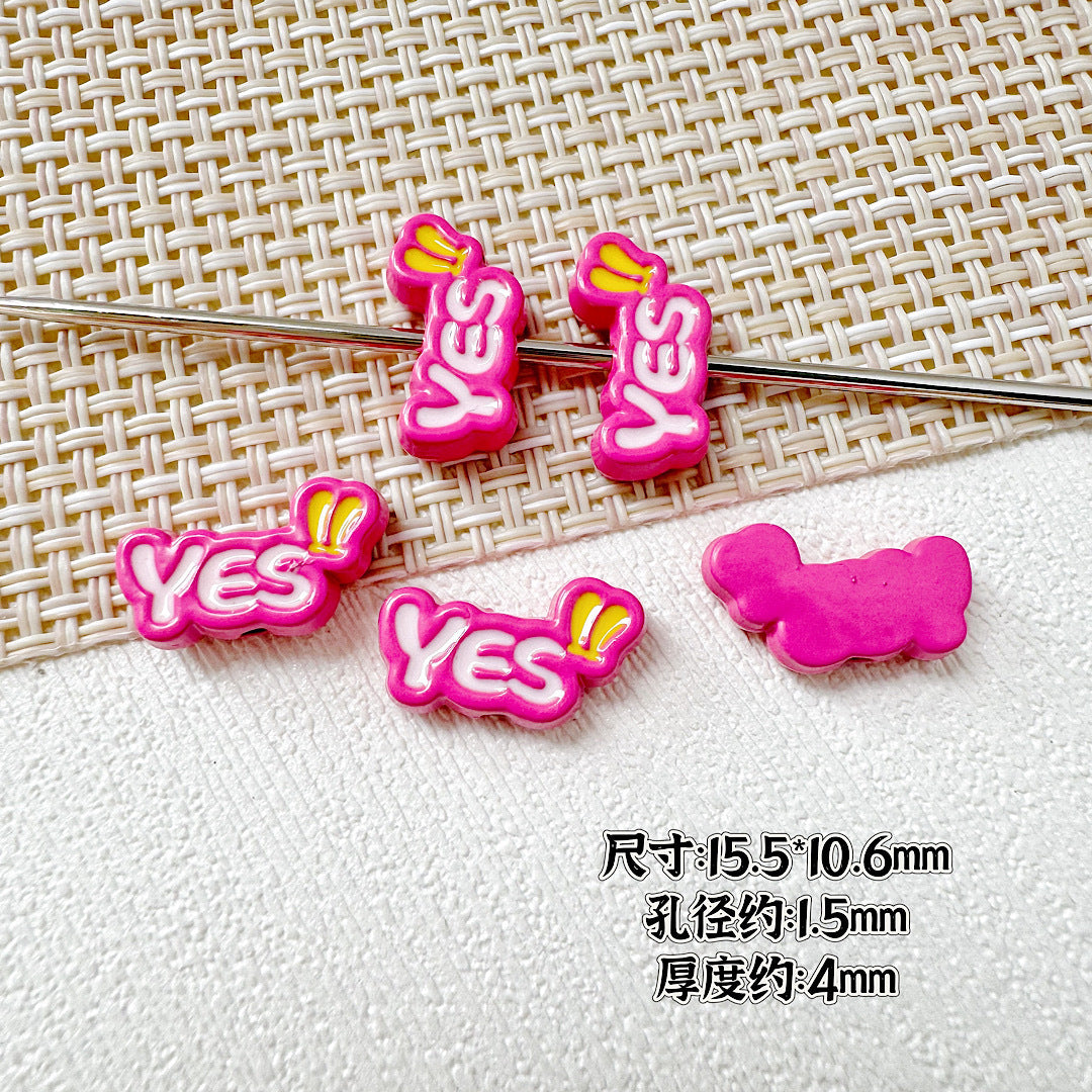 Baking Painted WOW&YES Metal Beads 13mm 15mm Colorful Alloy 20pcs 21