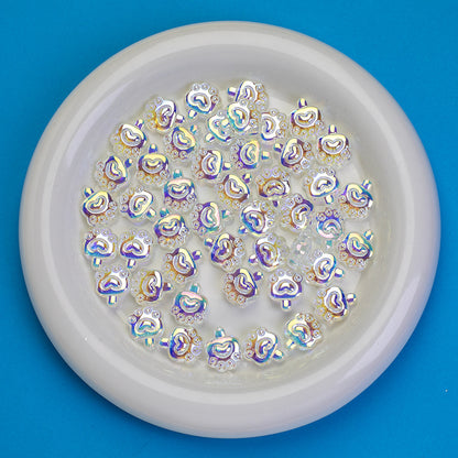 Transparent Plating Bear Paw Acrylic Beads 16mm Iridescent 20pcs 7