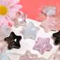 Jelly Color Glitter Powder Star and Heart Acrylic Beads 23mm 19x21mm 50pcs