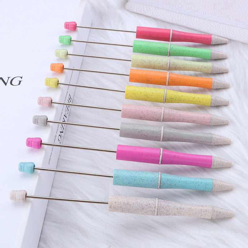 Beadable Pen Biodegradable ABS Wheat Straw Speckled Pastel Colors 3