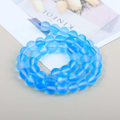 Mermaid Round Glass Beads 6mm Matte Pastel Jewel Tones 40pcs 38