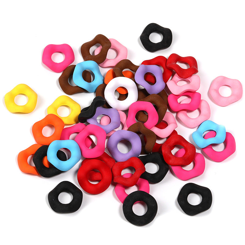 Acrylic Wave Spacer Beads 16mm Macaron Colored Large Hole 100pcs 5