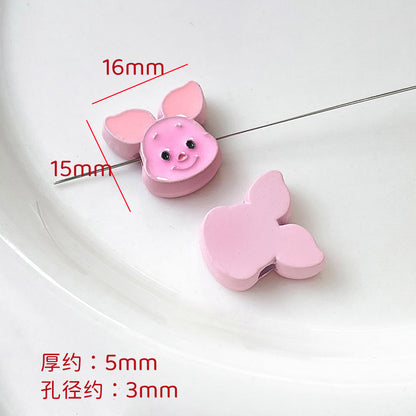 Cartoon Character Metal Beads Colorful Enamel Alloy 10pcs 11