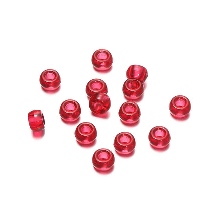 Clear Pony Beads 9mm Large Hole Translucent Plastic 300pcs 14