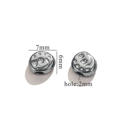 Stainless Steel Baroque Metal Beads Textured Vintage Style 20pcs 18