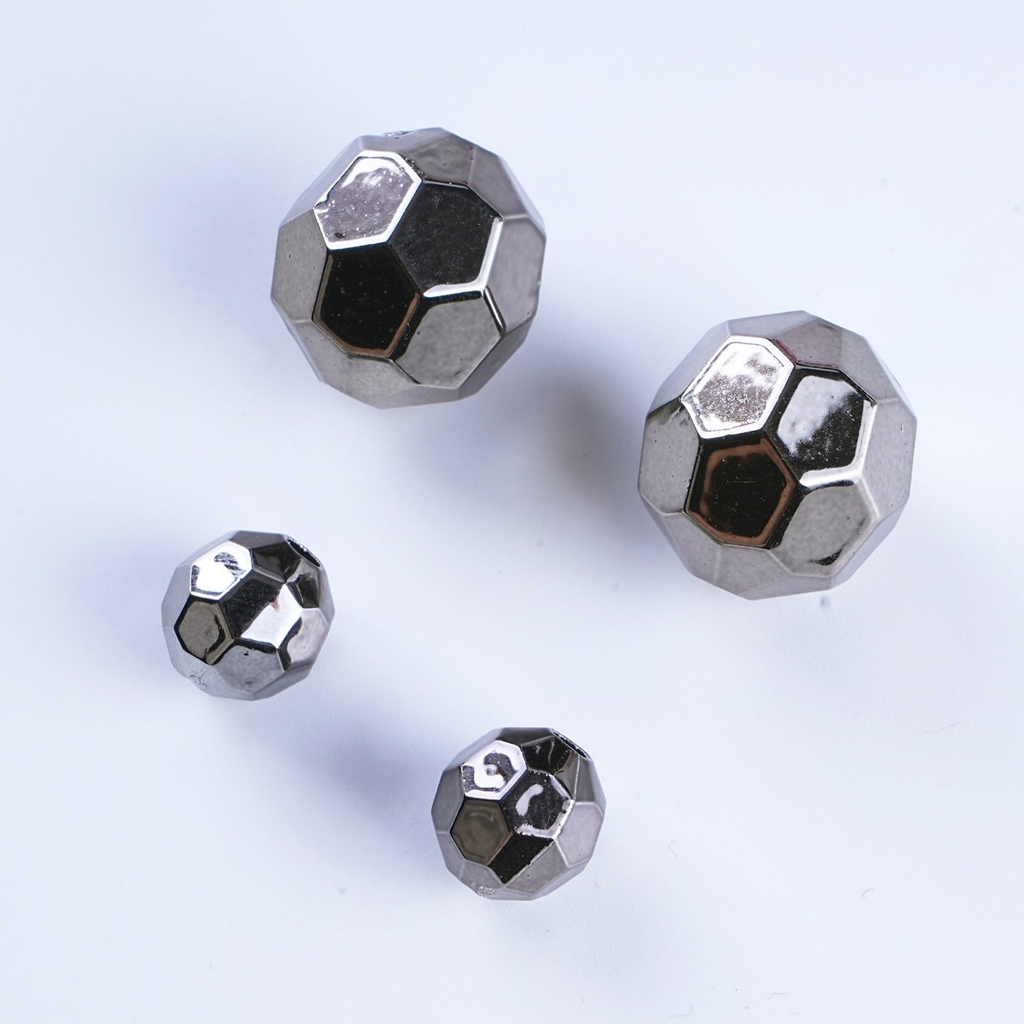 Plating Metal Faceted Acrylic Beads 10-16mm Earth Colors 100pcs 14