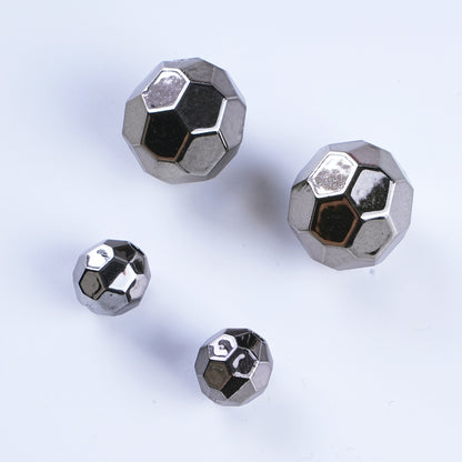 Plating Metal Faceted Acrylic Beads 10-16mm Earth Colors 100pcs 14