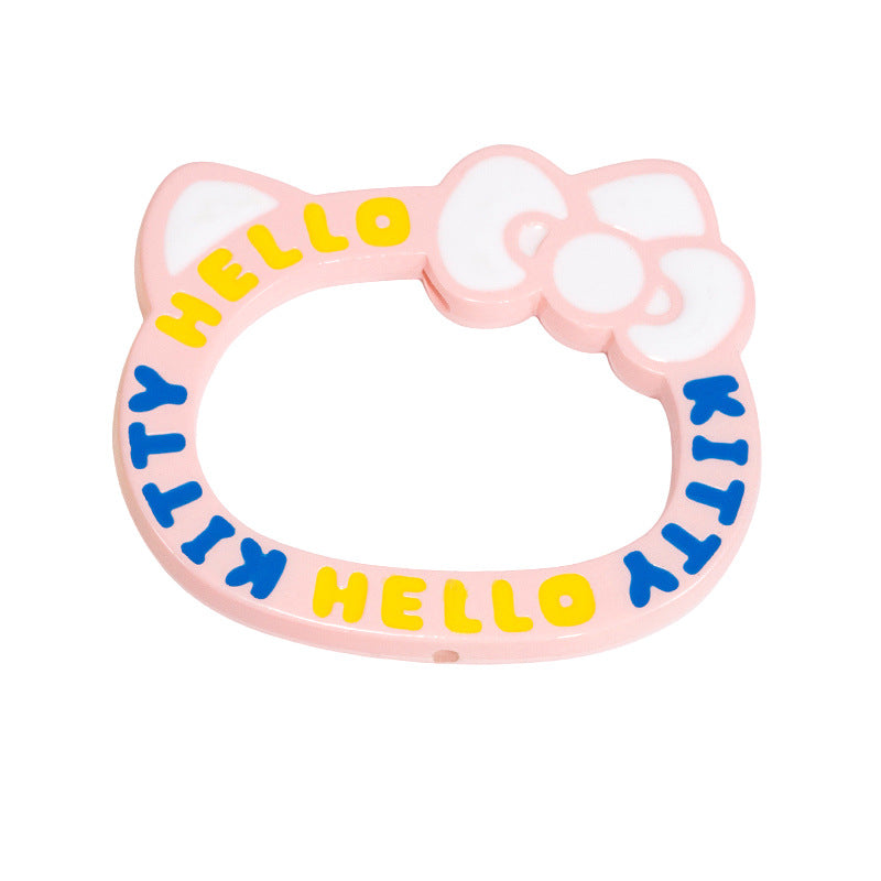 Painted Hello Kitty Acrylic Beads 72mm Colorful Bezel Frame 10pcs 8