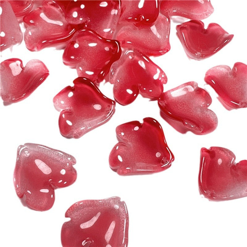 Czech Glass Peony Glass Beads 19mm Translucent Crimson 50pcs 3