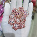 Glitter Leopard Star Resin Beads 20mm Pink Sparkle 10pcs