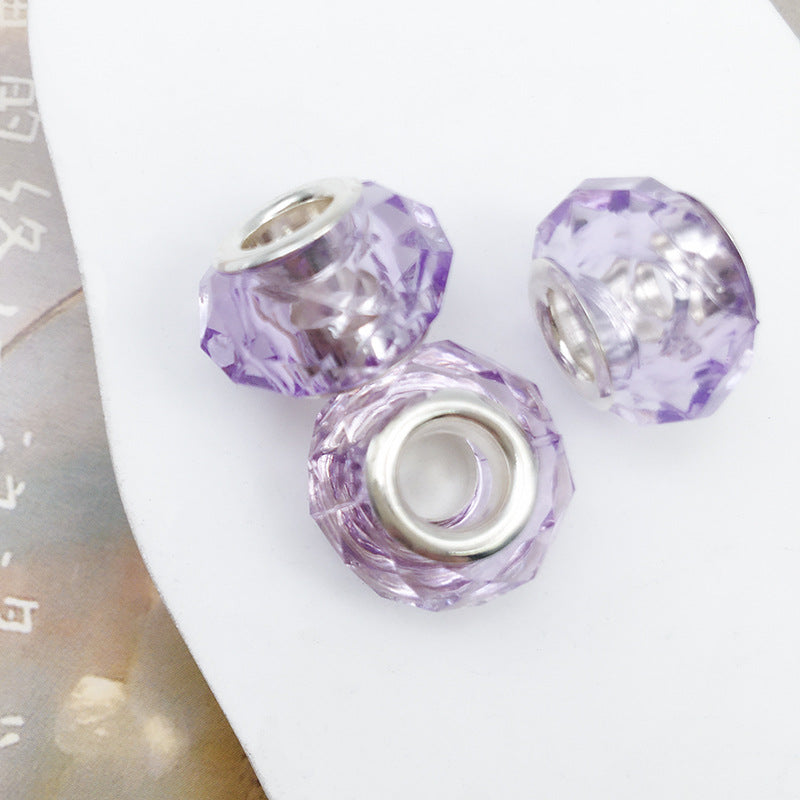 Purple Tone Resin Spacer Beads Mixed Shapes and Finishes 40pcs 11