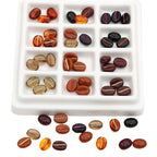 Transparent Coffee Bean Acrylic Beads 11x8mm Gold Highlights 30pcs 3