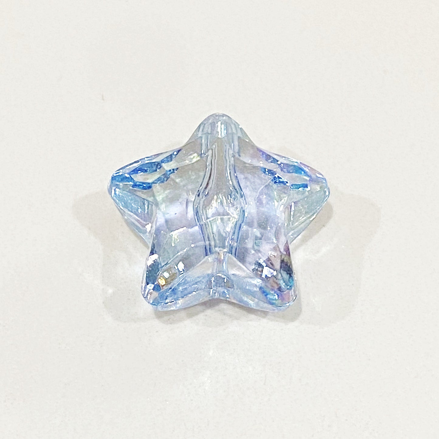 Clear Heart and Star Acrylic Beads 17-20mm Iridescent AB Coated 20pcs 6