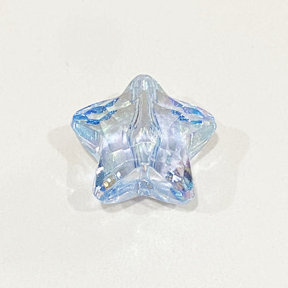 Clear Heart and Star Acrylic Beads 17-20mm Iridescent AB Coated 20pcs 6