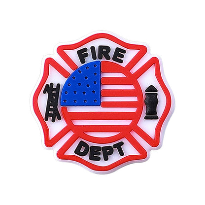 Silicone Focal Beads Fire Dept Police First Responder Emblems 20pcs 7