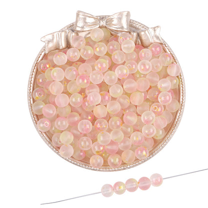 Frosted Round Glass Beads 8mm Pastel Jewel Tones Matte Finish 100pcs 9