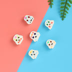 Halloween Ghost Clay Beads 9mm Colorful Floral Heart Design 100pcs 4