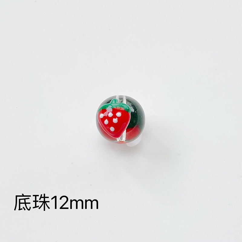 Hand Painted Christmas Enamel Glass Beads 12mm 14mm 1pc 13