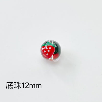 Hand Painted Christmas Enamel Glass Beads 12mm 14mm 1pc 13