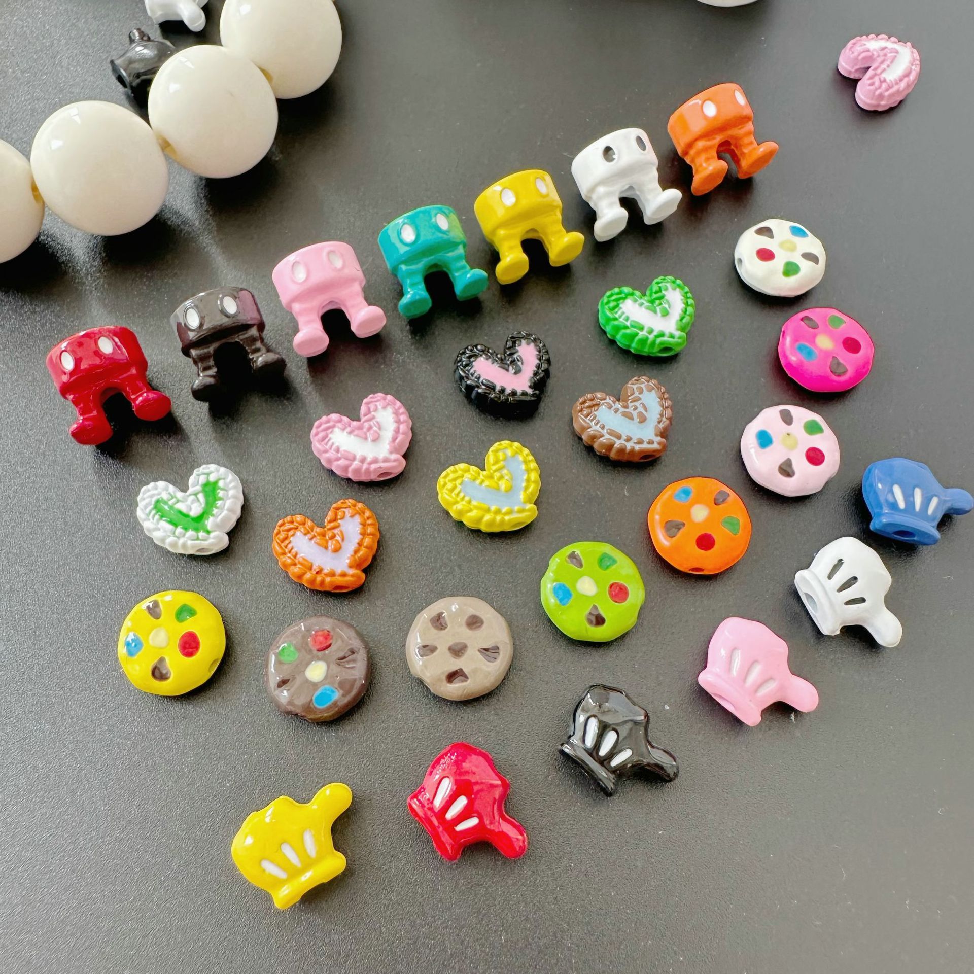 Baking Painted Series Metal Beads Colorful Glossy Alloy 20pcs 2